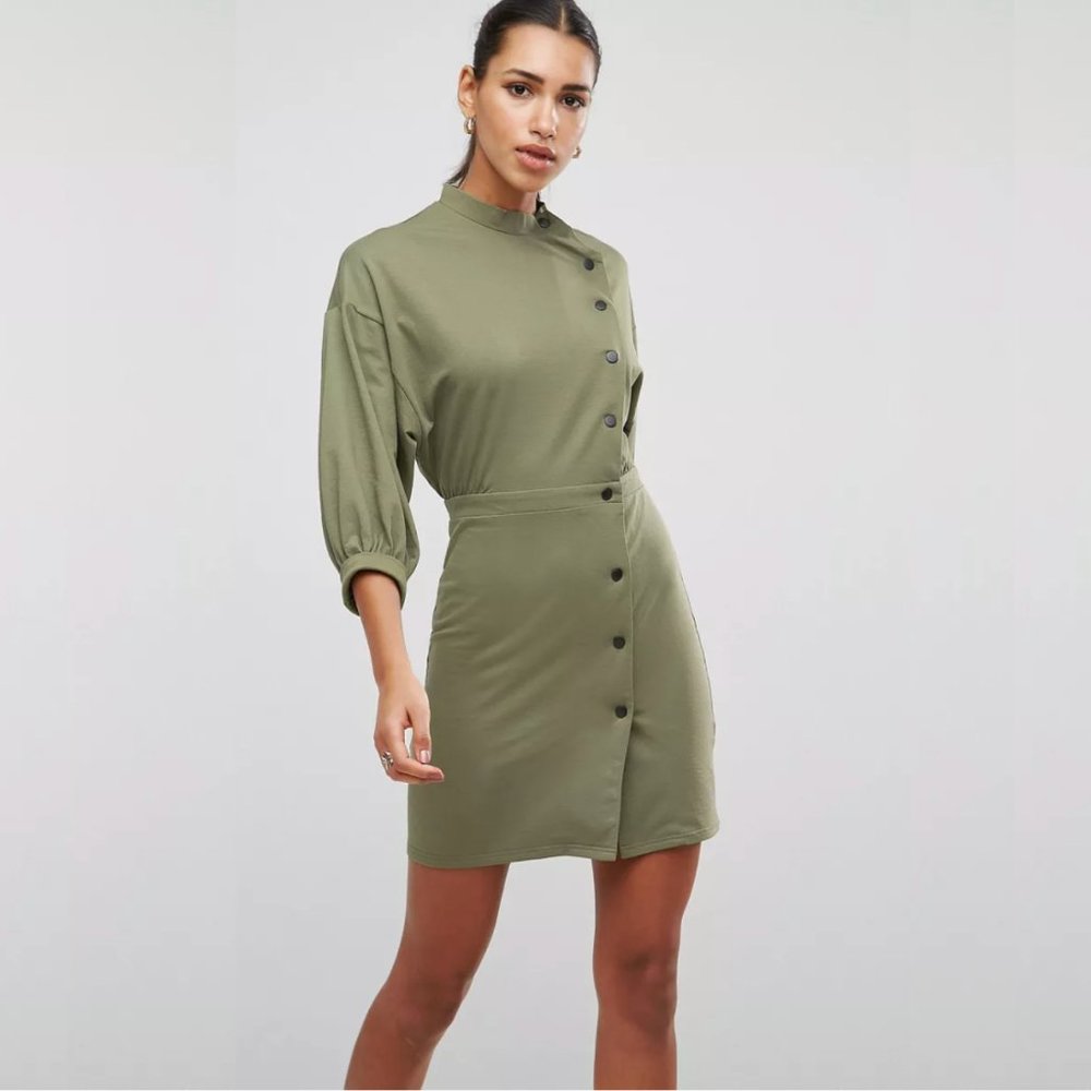 ASOS 80s Button Through Mini Dress